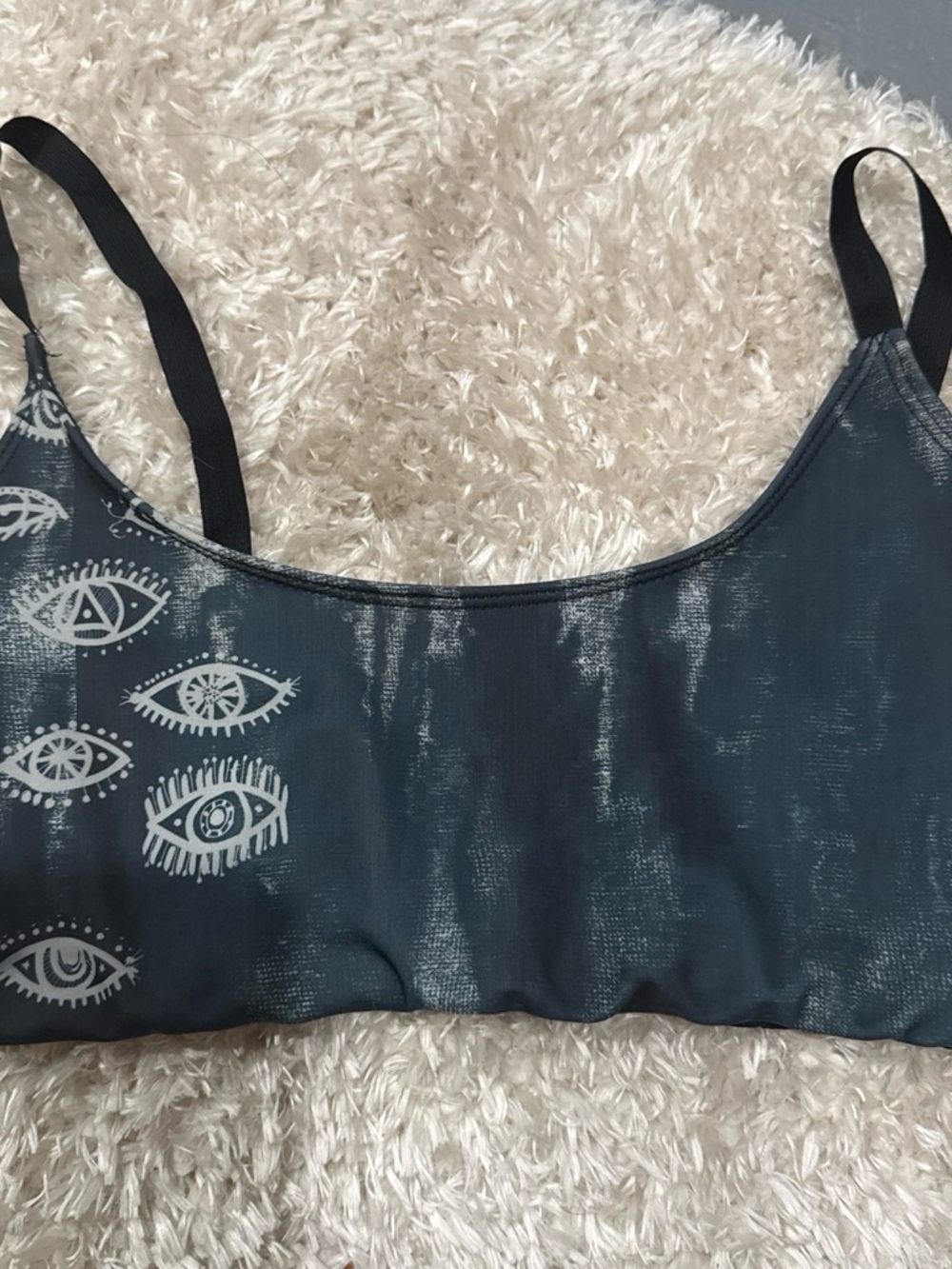 Onzie Black Graphic Eye-Print Sports Bra